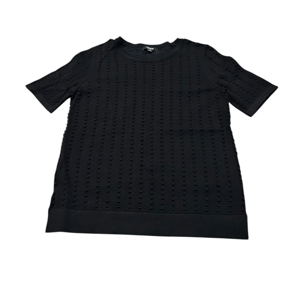PREMISE black textured short sleeve sweater